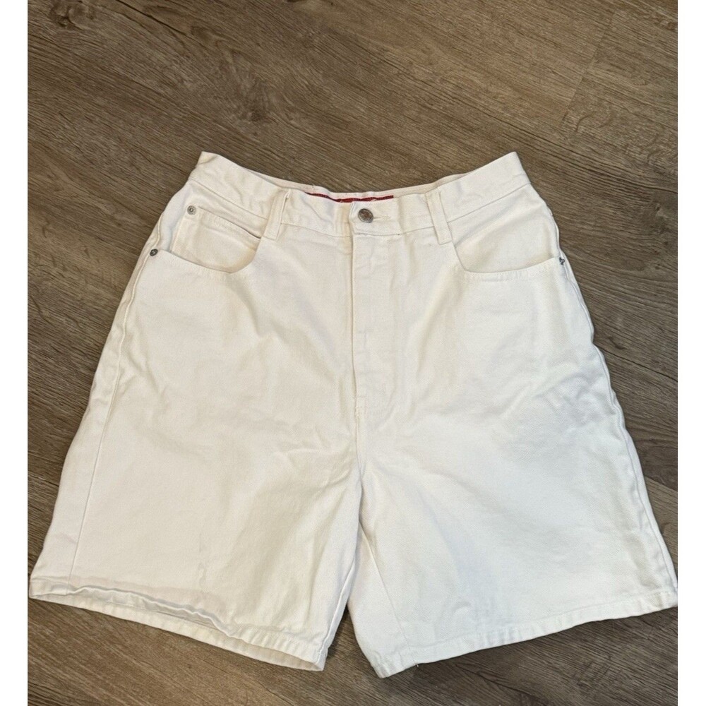 No Excuses Sexy Tough Womens Juniors Size 13/14 White Denim Shorts High Rise